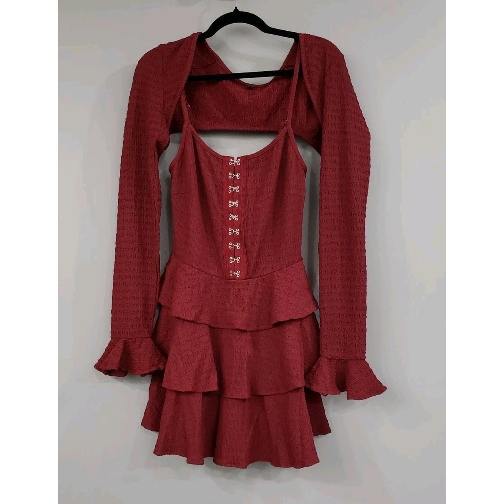 NEW 2 PIECE CURRENT MOOD DRESS WITH SHRUG LARGE romantic whimsigoth witchy